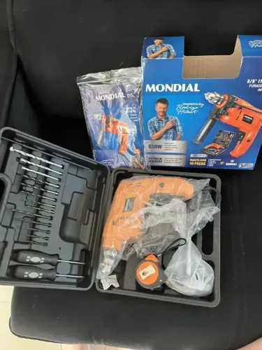 Furadeira de Impacto Mondial 650W + Acessórios Nova 