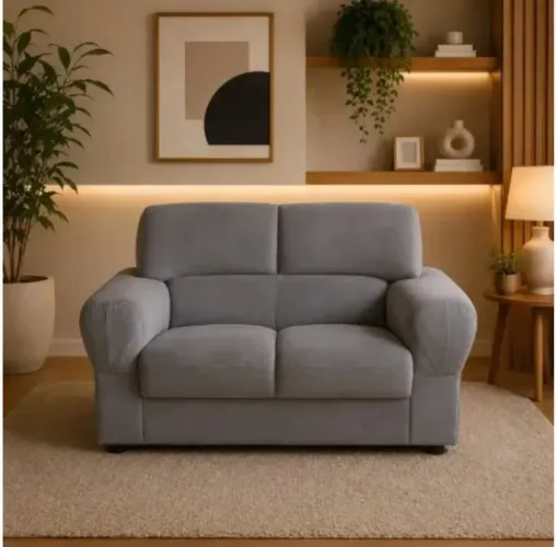 Sofá Barcelona 2 Lugares Serra Flex Grafite <br><br>