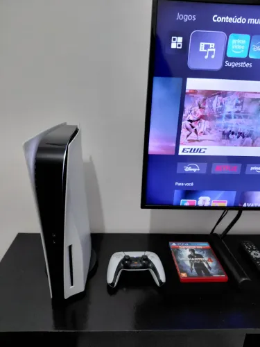 Ps5 Fat, leitor funcionando perfeitamente, acompanha 1 controle, jogo Uncharted 4 e cabos