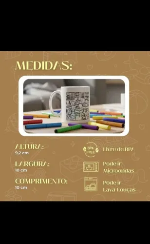 Caneca de colorir para qualquer idade CAPIVARA
