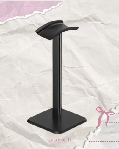 SUPORTE DE MESA PARA HEADSET - FONE DE OUVIDO - PRETO