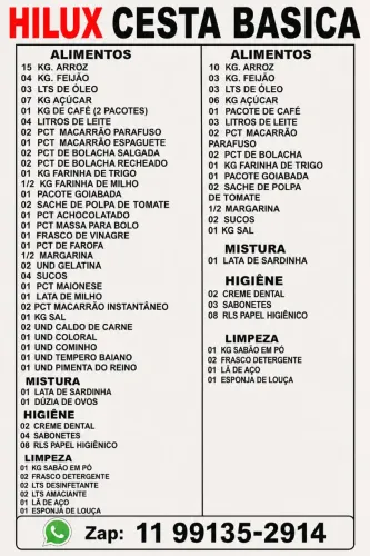 Cesta basica na promissoria