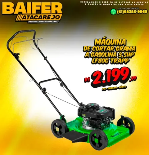 Máquina de Cortar Grama a Gasolina 3,5Hp LF80G Trapp