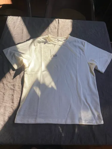 Camiseta Zara Oversized Texturizada Waffle Branca Tam G Nova Com Etiqueta