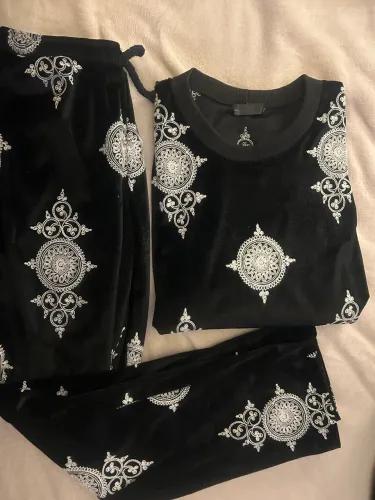 Conjunto Unissex Meijor Veludo Preto Bordado Tamanho M - Conservado