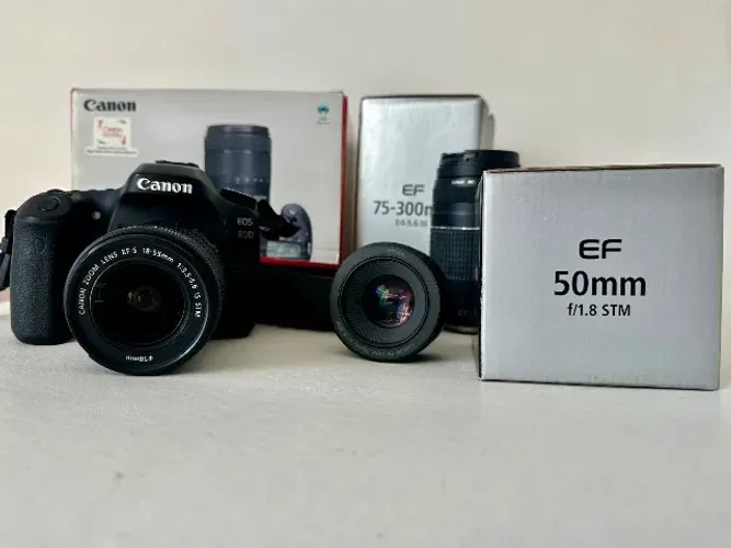 Kit Canon EOS 80D Semiprofissional + 3 Lentes + Caixas Originais