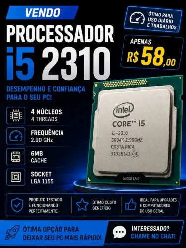 Processador Intel® Core? i5-2310<br>6M de cache, até 3,20 GHz
