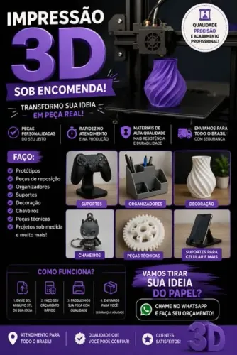 Impressão 3D Sob encomenda