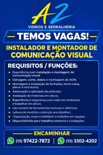 Montador e instalador comunicação visual
