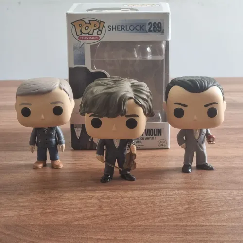 Funkos Sherlock Holmes, Watson e Moriarty