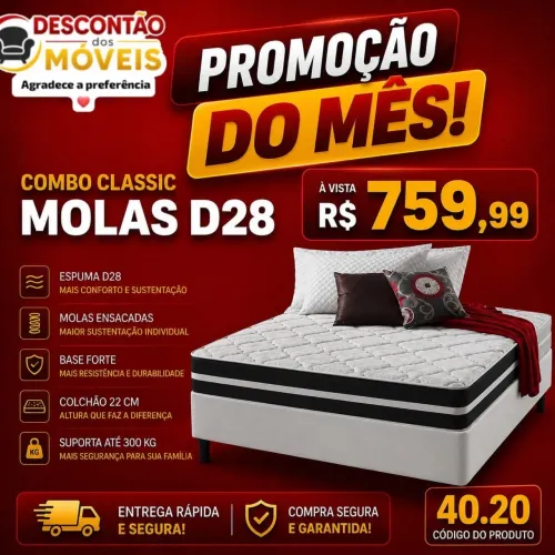 Cama Box Casal Colchão Classic D28