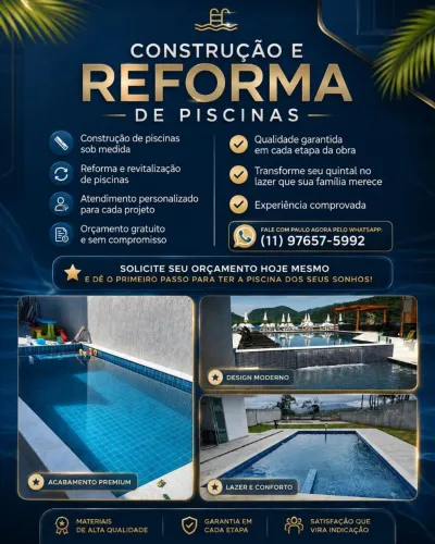 Construção e reforma de piscina