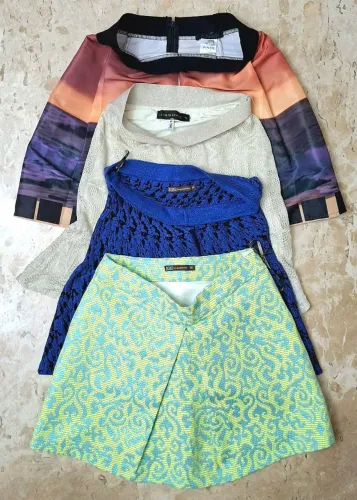Lote com 4 saias de marcas luxo - 2 bobô / 1 pinko / 1 cecilia prado