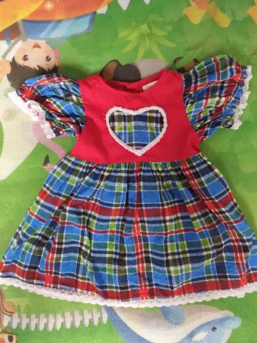 Vestido festa junina bebe 9-12m