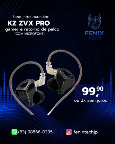 FONE KZ ZVX PRO - intra auricular gamer/retorno