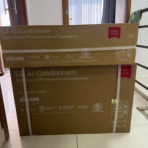 AR CONDICIONADO SPLIT LG DUAL INVERTER AI VOICE 9000 BTU FRIO 220V LACRADO COM NF