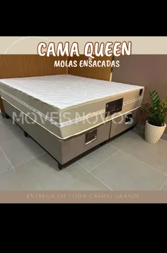 CAMA QUEEN DE MOLAS ENSACADAS COMPLETA NOVA - MEGA OFERTA 