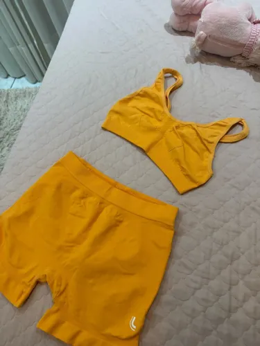 Conjunto Fitness Lupo Feminino Amarelo - Top + Short