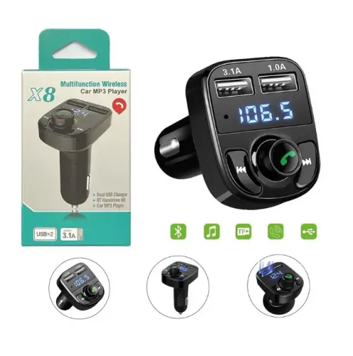 Transmissor Veicular FM Bluetooth com Carregador