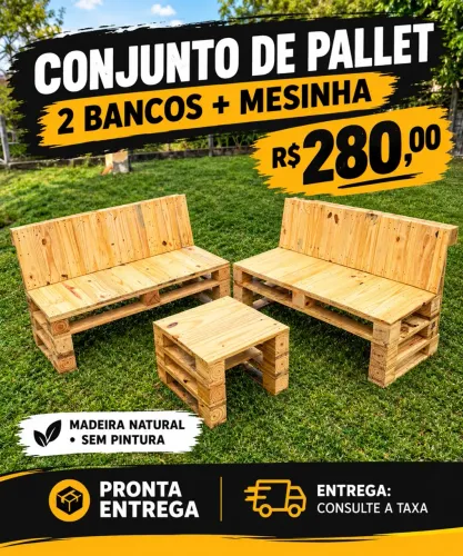 Conjunto 2 bancos + mesinha A PRONTA ENTREGA 