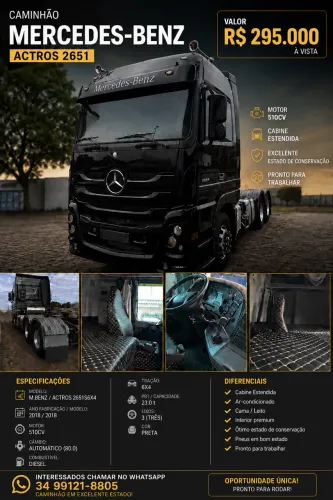 MERCEDES BENZ ACTROS 2651  2018/2018