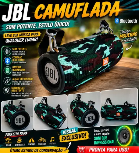 CAIXA DE SOM JBL ESTILO CAMUFLADA