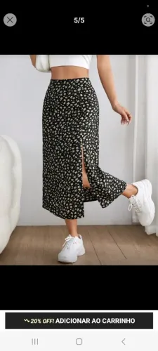 Saia verde com estampa floral