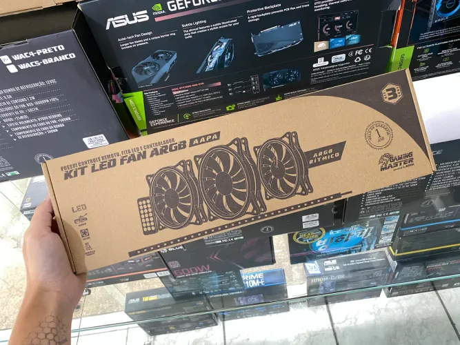 KIT 3 COOLER?s +FITA ARGB COM CONTROLADORA GAMING MASTER NOVA