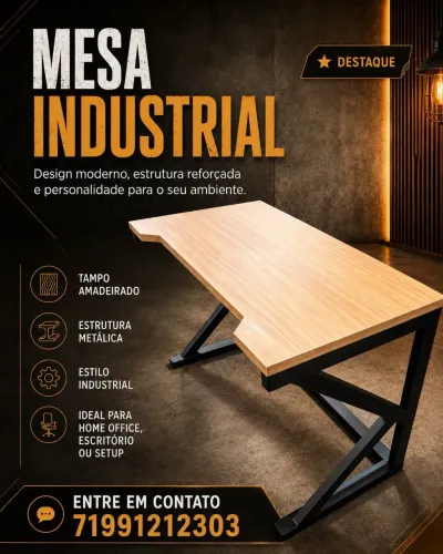 Mesa Gamer Estilo Industrial