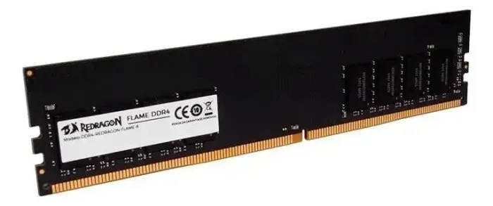 Memória Redragon Flame 16GB 3200MHz DDR4 DIMM Preto - GM-704 (Usada)