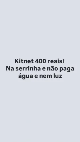 Kitnet que não paga água e luz