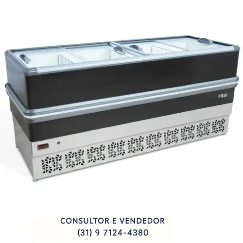 Ilha de Congelados Vidro Reto Polar 220V 2M