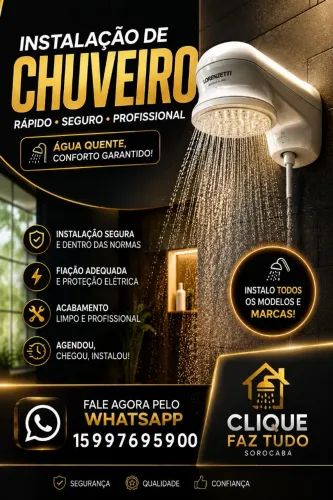 Troca e instalação de chuveiro em Sorocaba