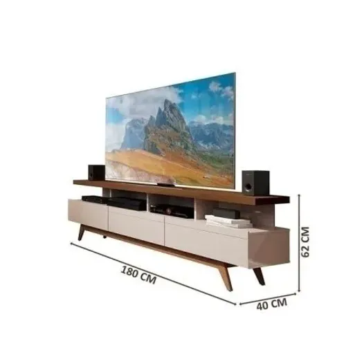 RACK VIVARE WOOD NEW 1.8 - OFF WHITE/FREIJO
