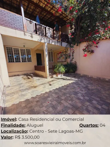 Casa para Aluguel no Centro - Sete Lagoas/MG