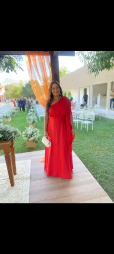 Vestido de Festa Longo Terracota - Usado 1 vez