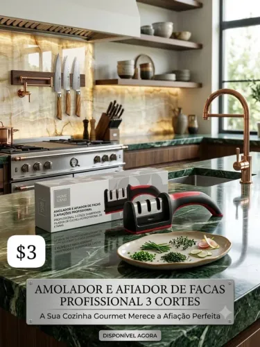 Amolador de facas 3 tipos de afiação