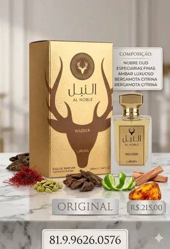 Perfume Árabe AL NOBLE - Wazeer 100ml.