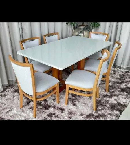 Mesa Jasmim c 6 cadeiras Marina 