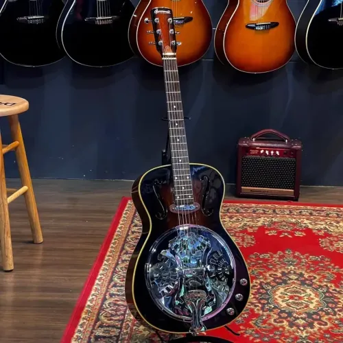 Violão Elétrico Dobro Ressonador Raro Brownsville New York  Vintage Burst Destro + estojo 