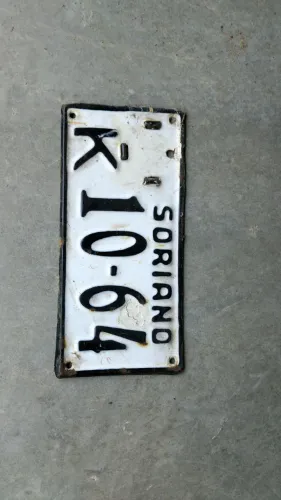 Placa antiga esmaltada 