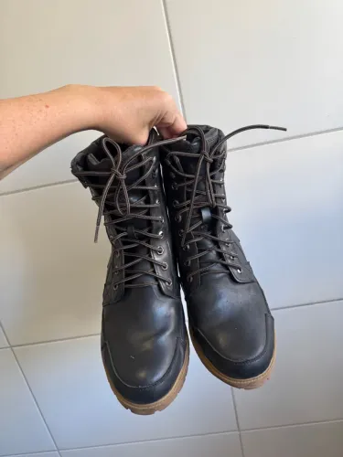 Bota De Couro Masculina Coturno 