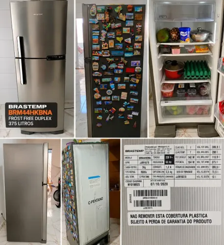 GELADEIRA BRASTEMP FROST FREE DUPLEX INOX - 375 L Modelo: BRM44HKBNA10 Tipo: Duplex