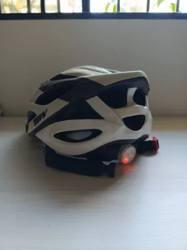Capacete Mtb Tsw C/ Viseira E Led (bco/cnz 58-61 Cm)