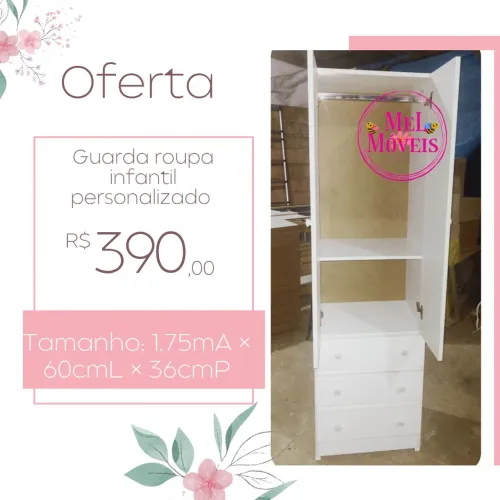 Guarda roupa infantil personalizado oferta 