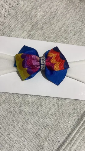 Faixa para bebê azul com estampa