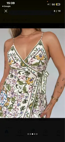 Vestido azulejado farm na tag