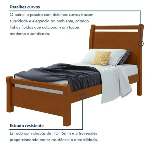 Cama Solteiro Reali MDF Ótimo Custo Benefício