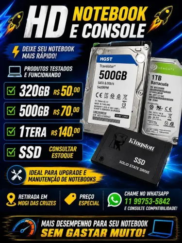 Hd para console e notebook