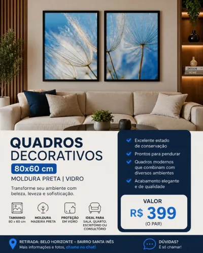 Conjunto quadros dente de leão